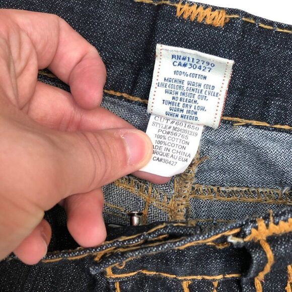 VINTAGE True Religion Jeans Size 36 Yellow Horshoe - Picture 15 of 15